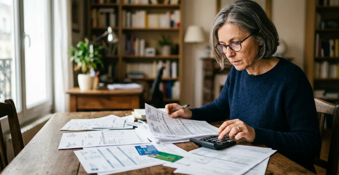 Personne analysant ses documents médicaux et remboursements de mutuelle pour optimiser son budget santé