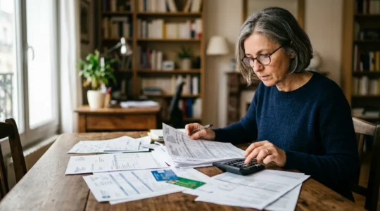Personne analysant ses documents médicaux et remboursements de mutuelle pour optimiser son budget santé