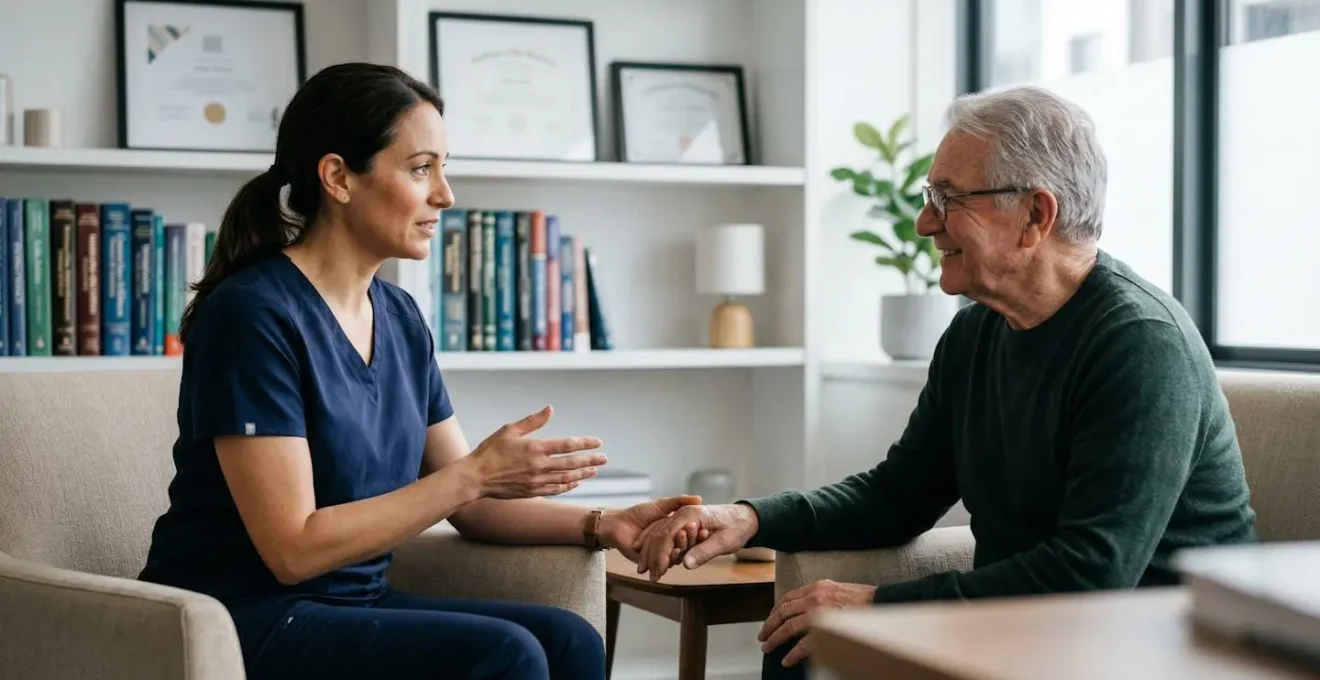 Consultation d'hypnothérapie dans un cabinet médical moderne