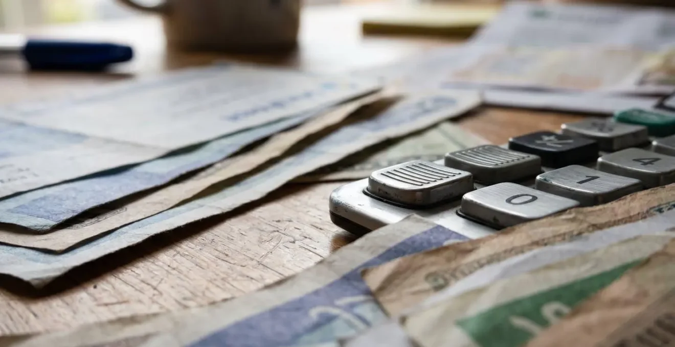 Calculatrice et documents financiers symbolisant l'évaluation des besoins de prévoyance