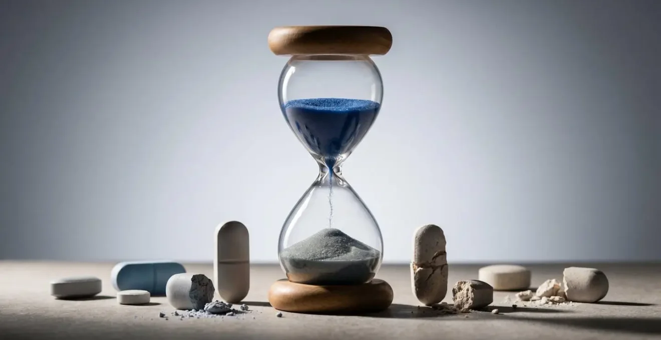 Graphique symbolique montrant l'évolution du cycle de vie d'un médicament avec courbe descendante