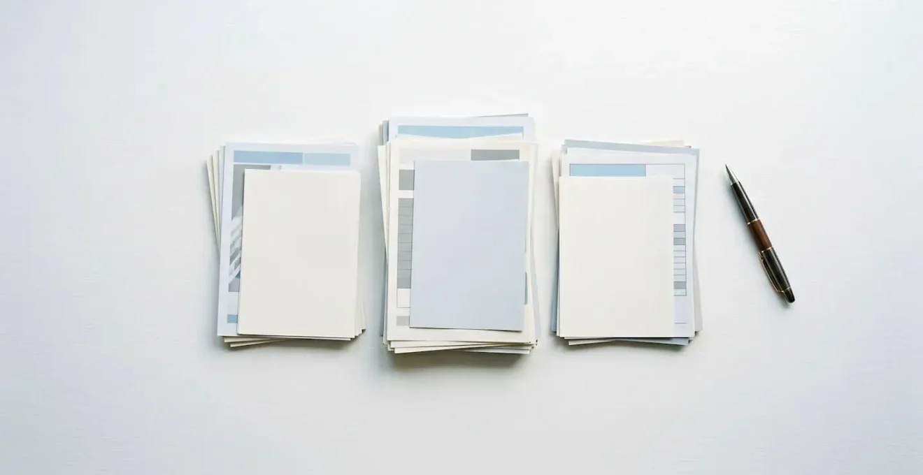 Documents de santé organisés sur bureau épuré avec stylo