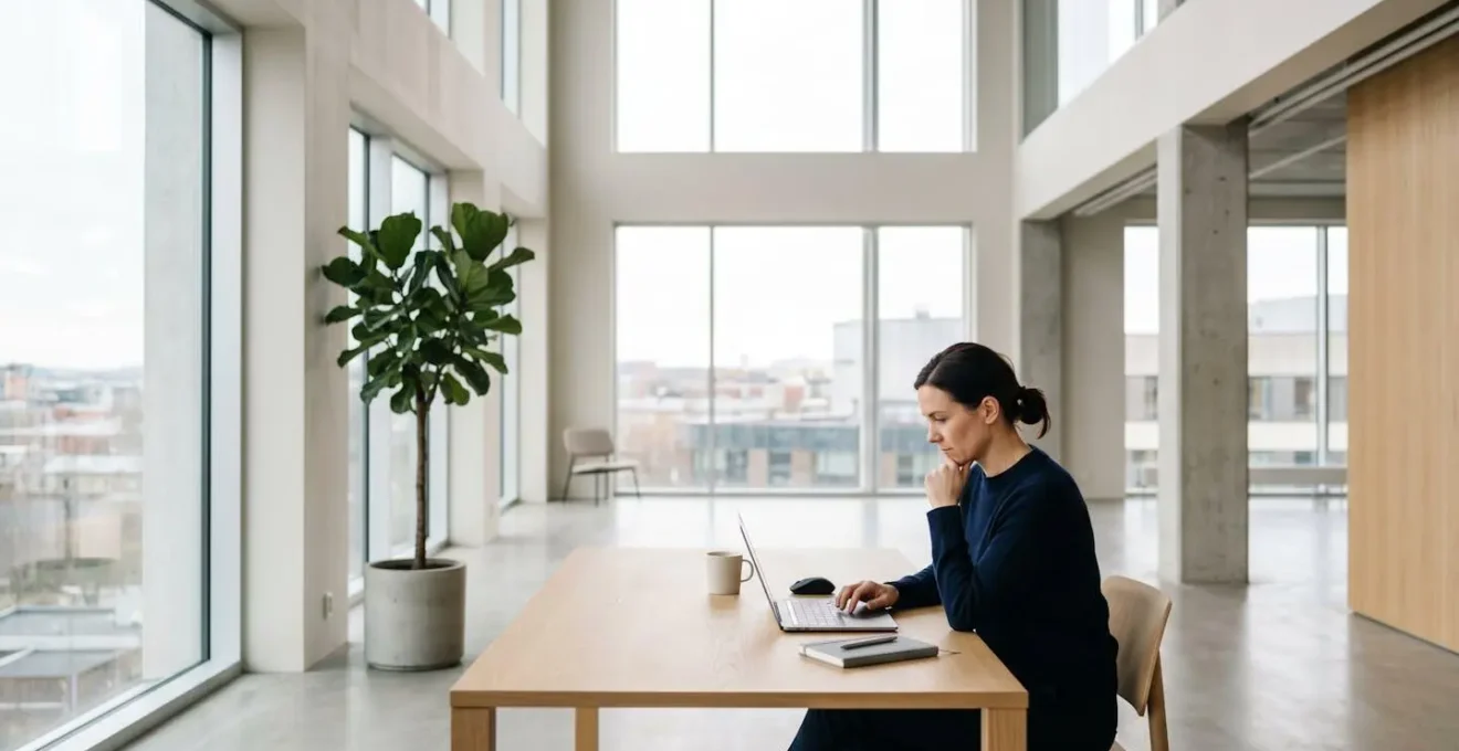 Entrepreneur signant son contrat de prévoyance dans un environnement de travail moderne