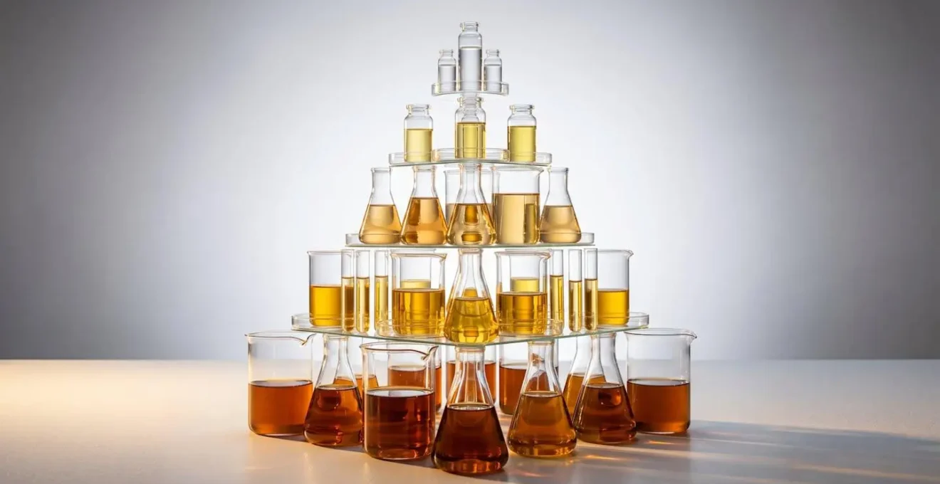 Représentation visuelle de la hiérarchie des preuves scientifiques avec symboles abstraits