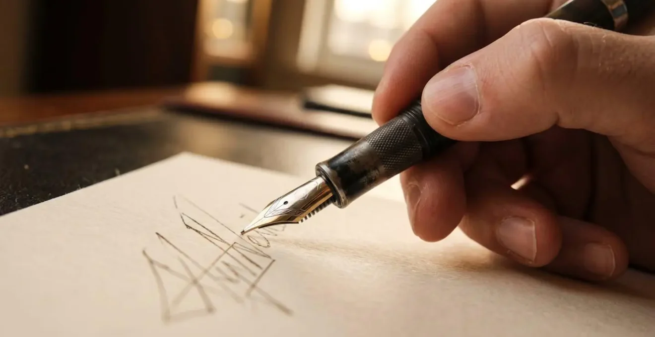 Gros plan sur des mains signant un document avec stylo élégant, ambiance professionnelle et rassurante