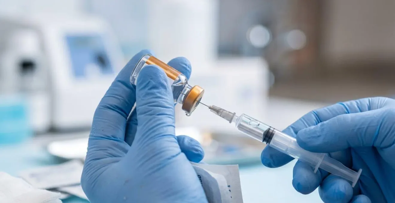 Préparation vaccin pédiatrique dans un cabinet médical français moderne